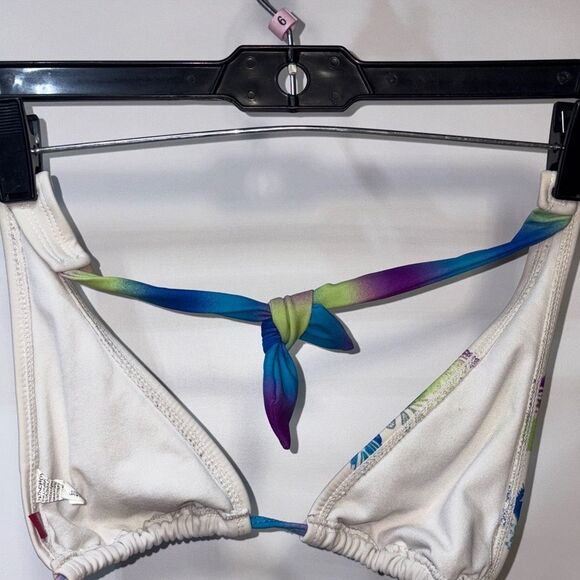 OP White and Multicolor Floral Bikini Top - Picture 4 of 5